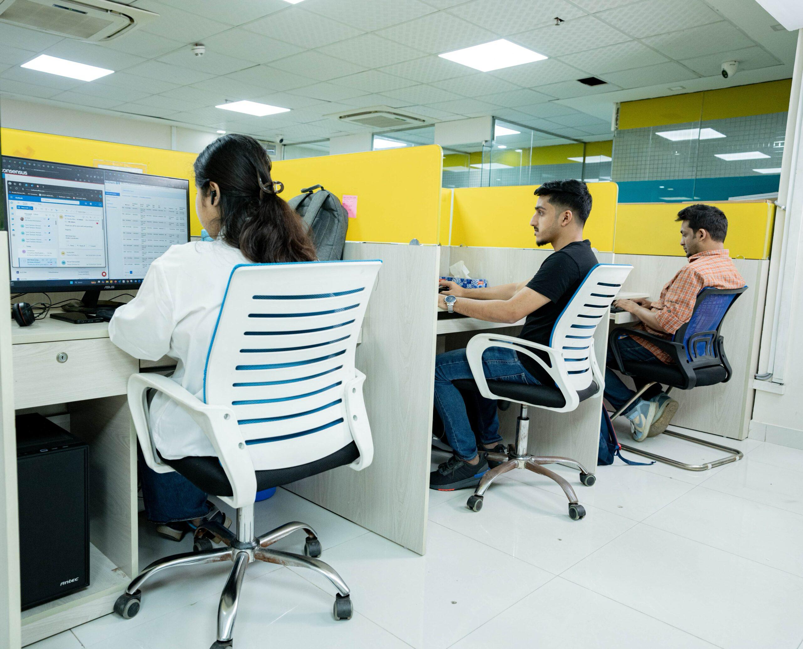 Developer working at desk